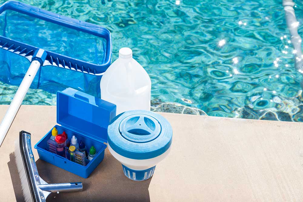 Pool Chemicals and Skimmer